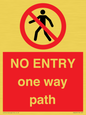 PA6229: NO ENTRY one way path