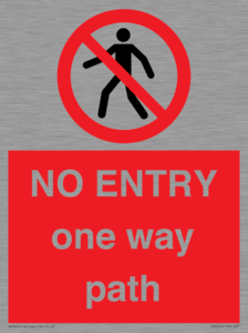 PA6229: NO ENTRY one way path