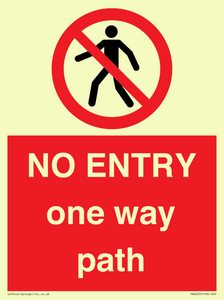 PA6229: NO ENTRY one way path