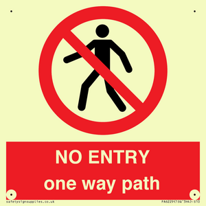 PA6229: NO ENTRY one way path