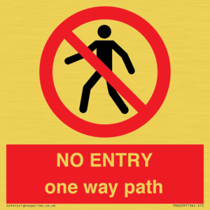 PA6229: NO ENTRY one way path