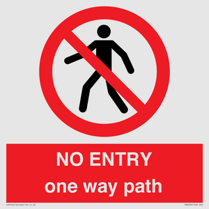 PA6229: NO ENTRY one way path