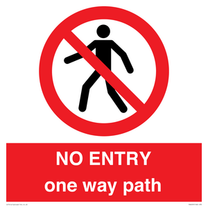 PA6229: NO ENTRY one way path