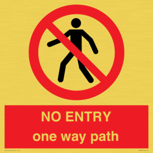 PA6229: NO ENTRY one way path