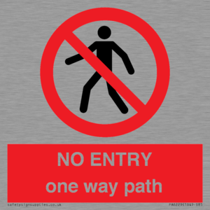 PA6229: NO ENTRY one way path