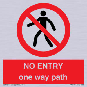 PA6229: NO ENTRY one way path