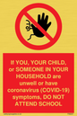 PA6237: If YOU, YOUR CHILD, or SOMEONE IN YOUR HOUSEHOLD are unwell or have coronavirus (COVID-19) symptoms, DO NOT ATTEND SCHOOL
