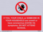 PA6237: If YOU, YOUR CHILD, or SOMEONE IN YOUR HOUSEHOLD are unwell or have coronavirus (COVID-19) symptoms, DO NOT ATTEND SCHOOL