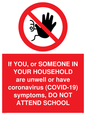 PA6238: If YOU, or SOMEONE IN YOUR HOUSEHOLD are unwell or have coronavirus (COVID-19) symptoms, DO NOT ATTEND SCHOOL