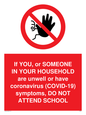 PA6238: If YOU, or SOMEONE IN YOUR HOUSEHOLD are unwell or have coronavirus (COVID-19) symptoms, DO NOT ATTEND SCHOOL