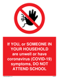 PA6238: If YOU, or SOMEONE IN YOUR HOUSEHOLD are unwell or have coronavirus (COVID-19) symptoms, DO NOT ATTEND SCHOOL