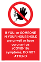 PA6239: If YOU, or SOMEONE IN YOUR HOUSEHOLD are unwell or have coronavirus (COVID-19) symptoms, DO NOT ATTEND