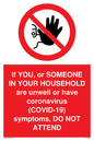 PA6239: If YOU, or SOMEONE IN YOUR HOUSEHOLD are unwell or have coronavirus (COVID-19) symptoms, DO NOT ATTEND