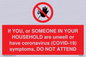 PA6239: If YOU, or SOMEONE IN YOUR HOUSEHOLD are unwell or have coronavirus (COVID-19) symptoms, DO NOT ATTEND
