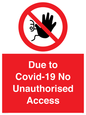 PA6302: Due to Covid-19 No Unauthorised Access