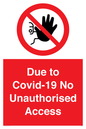 PA6302: Due to Covid-19 No Unauthorised Access