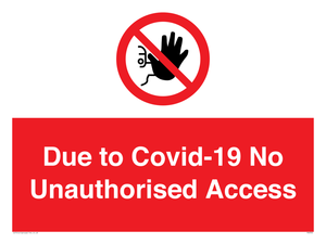 PA6302: Due to Covid-19 No Unauthorised Access