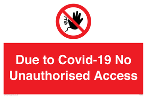 PA6302: Due to Covid-19 No Unauthorised Access
