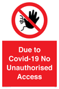 PA6302: Due to Covid-19 No Unauthorised Access