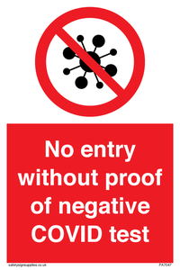 PA7047: No entry without proof of negative COVID test
