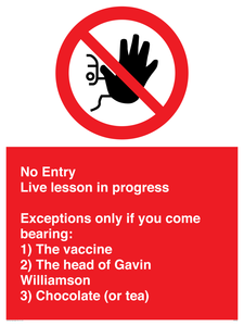 PA7048: No Entry -  Live Lesson in progress.