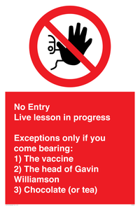 PA7048: No Entry -  Live Lesson in progress.