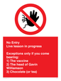 PA7048: No Entry -  Live Lesson in progress.