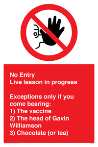 PA7048: No Entry -  Live Lesson in progress.