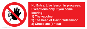 PA7048: No Entry -  Live Lesson in progress.