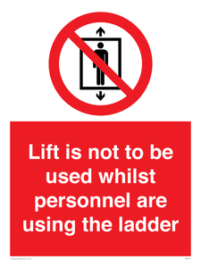 PA7075: Lift is not to be used whilst personnel are using the ladder