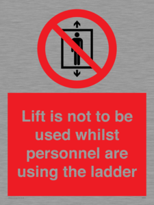 PA7075: Lift is not to be used whilst personnel are using the ladder