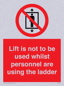 PA7075: Lift is not to be used whilst personnel are using the ladder