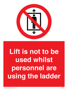 PA7075: Lift is not to be used whilst personnel are using the ladder