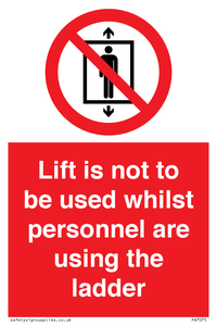 PA7075: Lift is not to be used whilst personnel are using the ladder