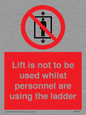 PA7075: Lift is not to be used whilst personnel are using the ladder
