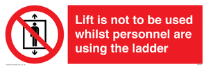 PA7075: Lift is not to be used whilst personnel are using the ladder