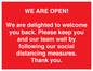 PA7325: WE ARE OPEN! We are delighted to welcome you back. Please keep you and our team well by following our social distancing measures. Thank you.
