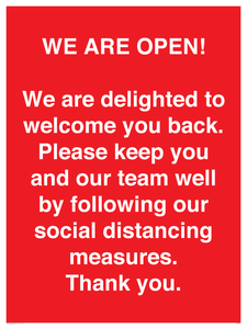 PA7325: WE ARE OPEN! We are delighted to welcome you back. Please keep you and our team well by following our social distancing measures. Thank you.