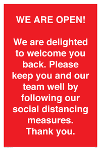 PA7325: WE ARE OPEN! We are delighted to welcome you back. Please keep you and our team well by following our social distancing measures. Thank you.