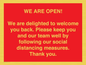 PA7325: WE ARE OPEN! We are delighted to welcome you back. Please keep you and our team well by following our social distancing measures. Thank you.