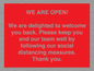 PA7325: WE ARE OPEN! We are delighted to welcome you back. Please keep you and our team well by following our social distancing measures. Thank you.