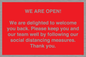 PA7325: WE ARE OPEN! We are delighted to welcome you back. Please keep you and our team well by following our social distancing measures. Thank you.