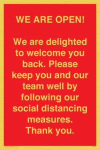 PA7325: WE ARE OPEN! We are delighted to welcome you back. Please keep you and our team well by following our social distancing measures. Thank you.
