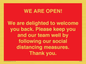 PA7325: WE ARE OPEN! We are delighted to welcome you back. Please keep you and our team well by following our social distancing measures. Thank you.