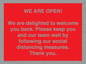 PA7325: WE ARE OPEN! We are delighted to welcome you back. Please keep you and our team well by following our social distancing measures. Thank you.