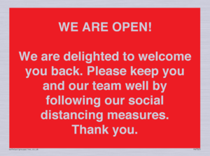 PA7325: WE ARE OPEN! We are delighted to welcome you back. Please keep you and our team well by following our social distancing measures. Thank you.