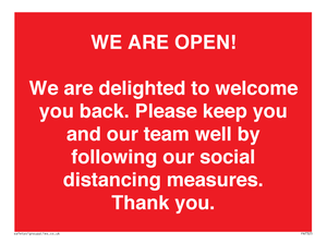 PA7325: WE ARE OPEN! We are delighted to welcome you back. Please keep you and our team well by following our social distancing measures. Thank you.