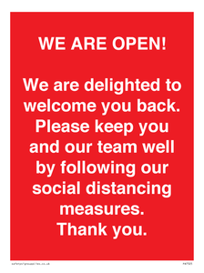 PA7325: WE ARE OPEN! We are delighted to welcome you back. Please keep you and our team well by following our social distancing measures. Thank you.
