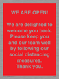 PA7325: WE ARE OPEN! We are delighted to welcome you back. Please keep you and our team well by following our social distancing measures. Thank you.