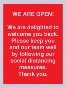 PA7325: WE ARE OPEN! We are delighted to welcome you back. Please keep you and our team well by following our social distancing measures. Thank you.